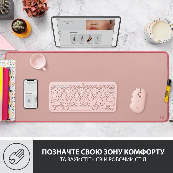 Коврик для мышки Logitech Desk Mat Studio Series Darker Rose (956-000053) изображение 2