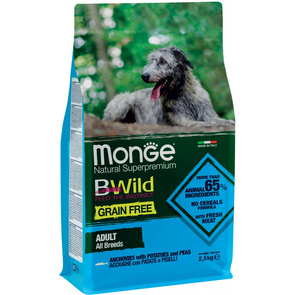 Сухой корм для собак Monge Dog Bwild Gr. Free анчоус 2.5 кг (8009470004701)