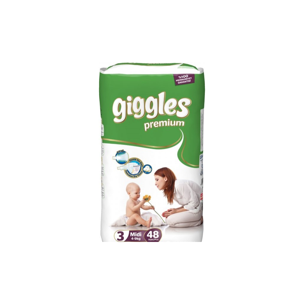 Подгузники Giggles Premium Midi 4-9 кг 48 шт (8680131201594)