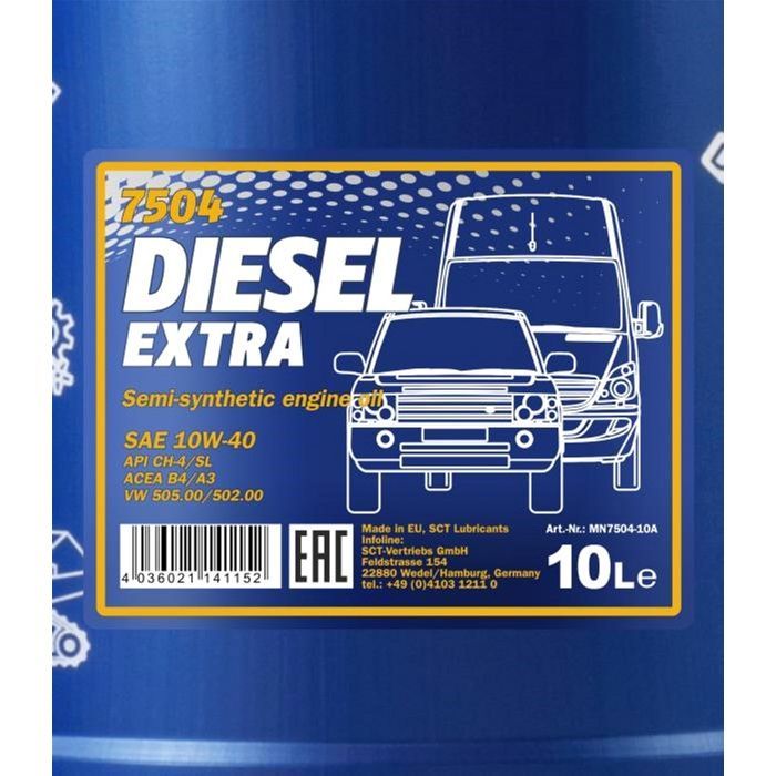 Моторное масло Mannol DIESEL EXTRA 10л 10W-40 (MN7504-10) изображение 2