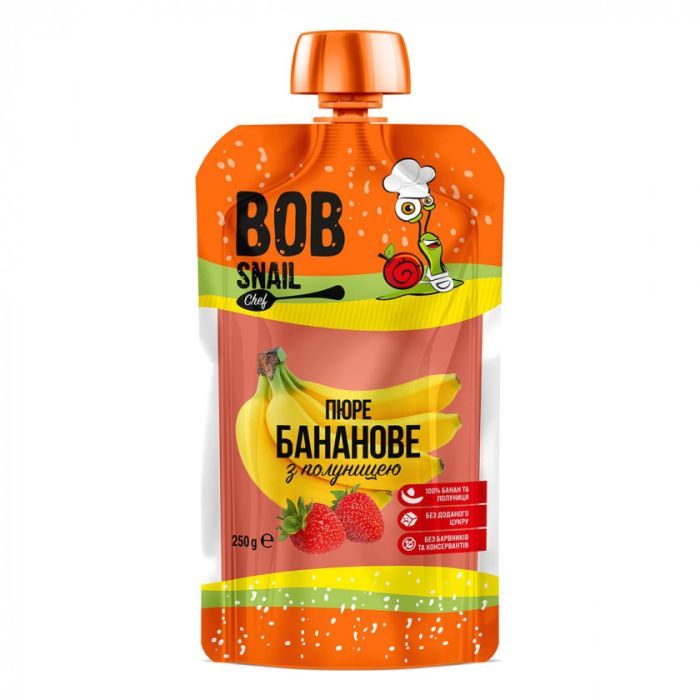 Детское пюре Bob Snail Улитка Боб Банан-Клубника 250 г (4820219343974)