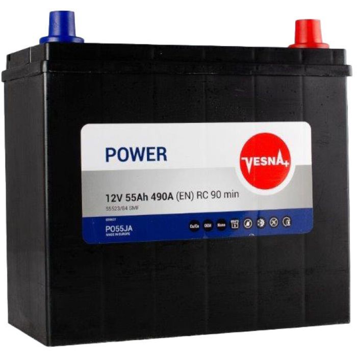 Аккумулятор автомобильный Vesna 55 Ah/12V Japan Euro (415 855)