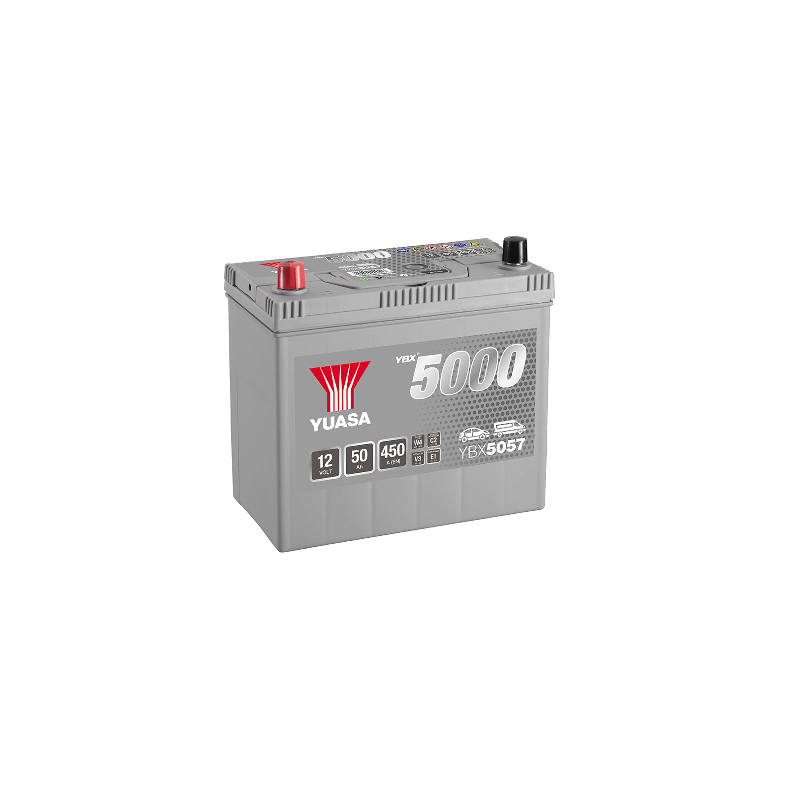 Аккумулятор автомобильный Yuasa 12V 50Ah Silver High Performance Battery (YBX5057)