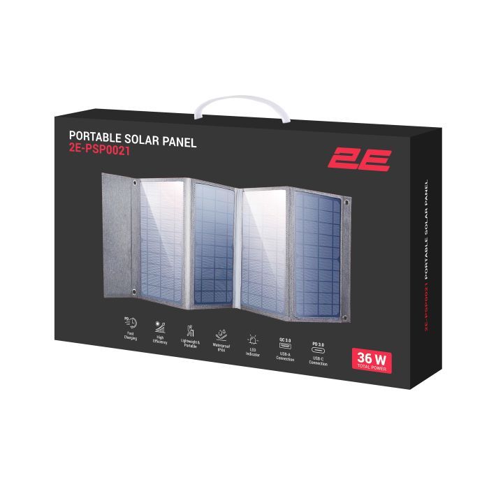 Портативная солнечная панель 2E Sun Panel 36W USB-С 20W, USB-A 18W (2E-PSP0021) изображение 2