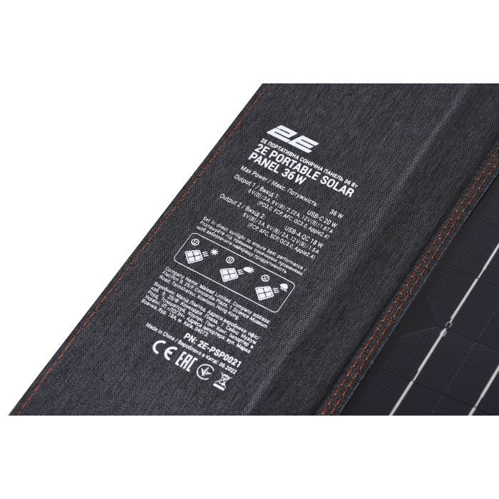 Портативная солнечная панель 2E Sun Panel 36W USB-С 20W, USB-A 18W (2E-PSP0021) изображение 3