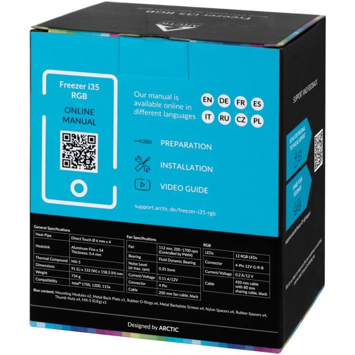 Кулер для процессора Arctic Freezer i35 RGB (ACFRE00096A) изображение 9
