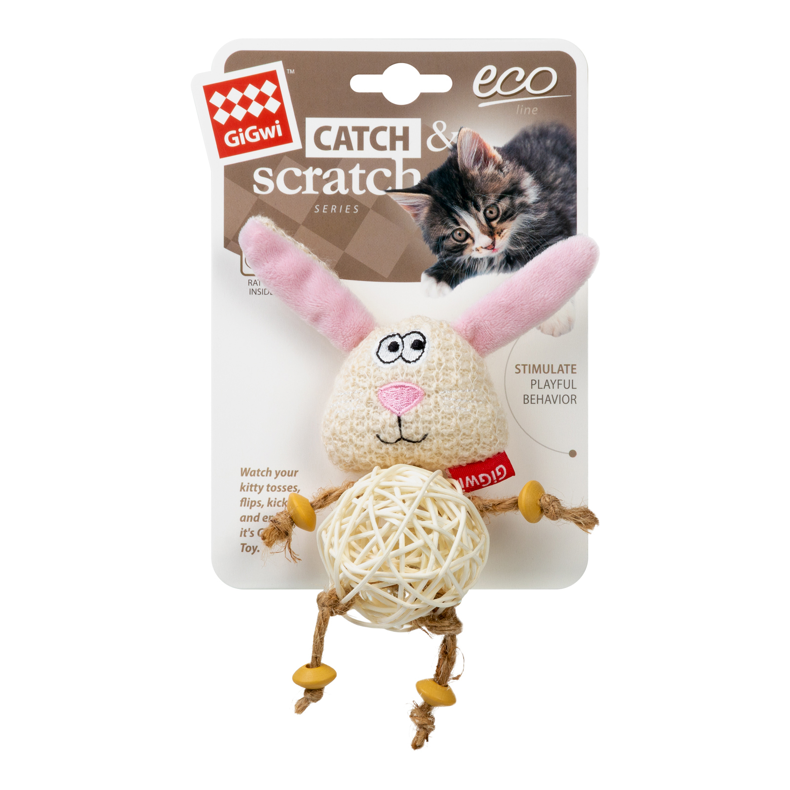 Іграшка для котів GiGwi Catch&scratch Зайчик 10 см (2344) зображення 2