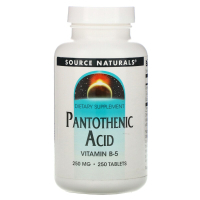 Витамин Source Naturals Пантотеновая кислота, Pantothenic Acid, Витамин В-5, 250 мг, 250 та (SN0512)