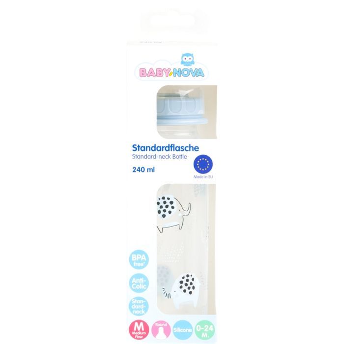 Бутылочка для кормления Baby-Nova пластиковая Decoration Blue 240 мл (3960065) изображение 2