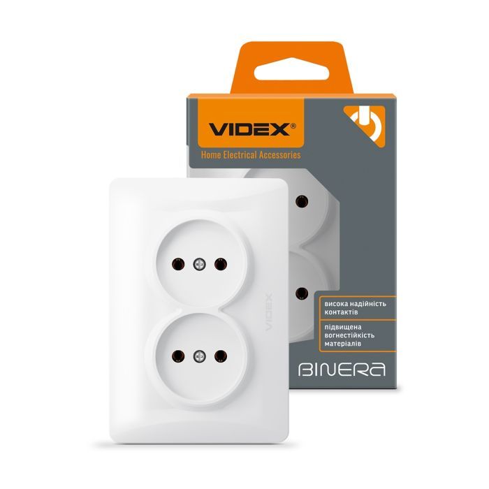 Розетка Videx BINERA 2ая (VF-BNSK2-W) изображение 4