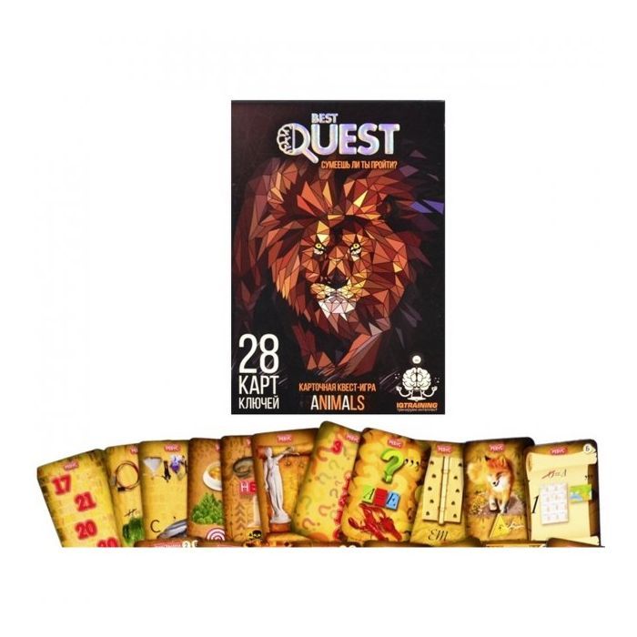 Настільна гра Danko Toys Best Quest Тварини, російська (BQ-01-02) зображення 2