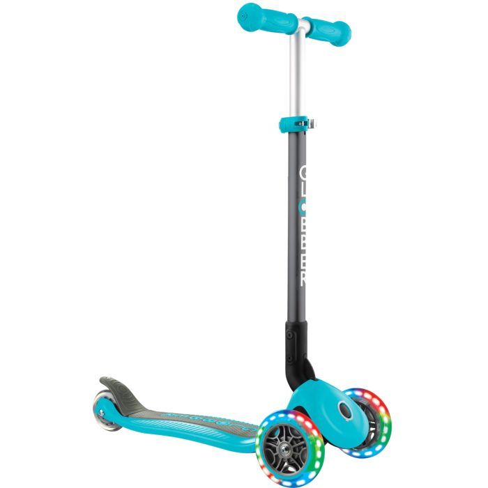 Самокат Globber Primo Foldable Lights бирюзовый (432-105-2)