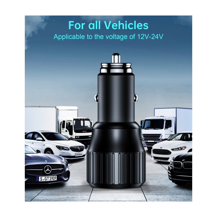 Зарядное устройство Choetech car USB-A/USB-C 63W QC3.0/PD/PPS black (TC0010-BK) изображение 4