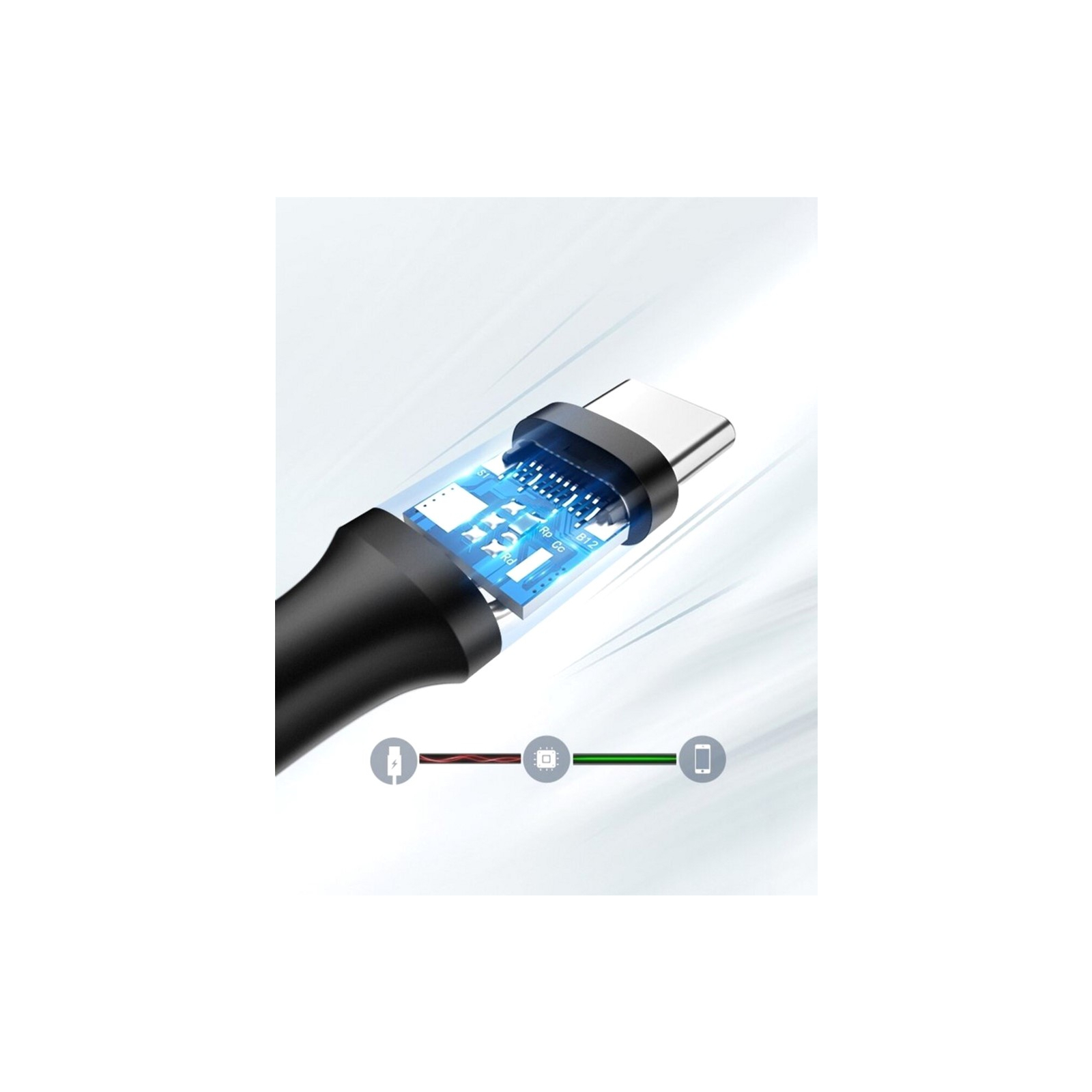 Дата кабель USB 2.0 AM to Type-C 3.0m 3.0A 18W US287 Black Ugreen (60826) зображення 6