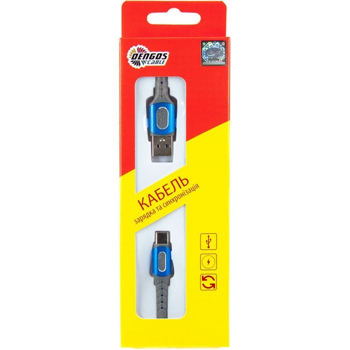 Дата кабель USB 2.0 AM to USB-C 1.0m blue Dengos (NTK-TC-LP-BLUE) зображення 4