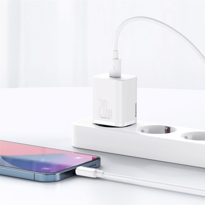 Зарядное устройство Baseus Super Si Quick Charger 1C 20W EU White (CCSUP-B02) изображение 5