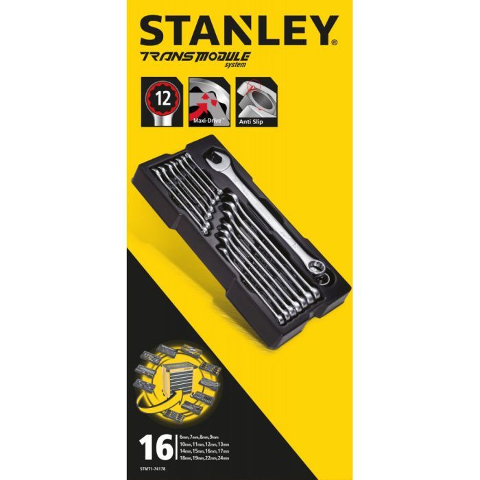 Ключ Stanley комбінованих MaxiDrive, 16 шт., у ложементі (STMT1-74178) зображення 3