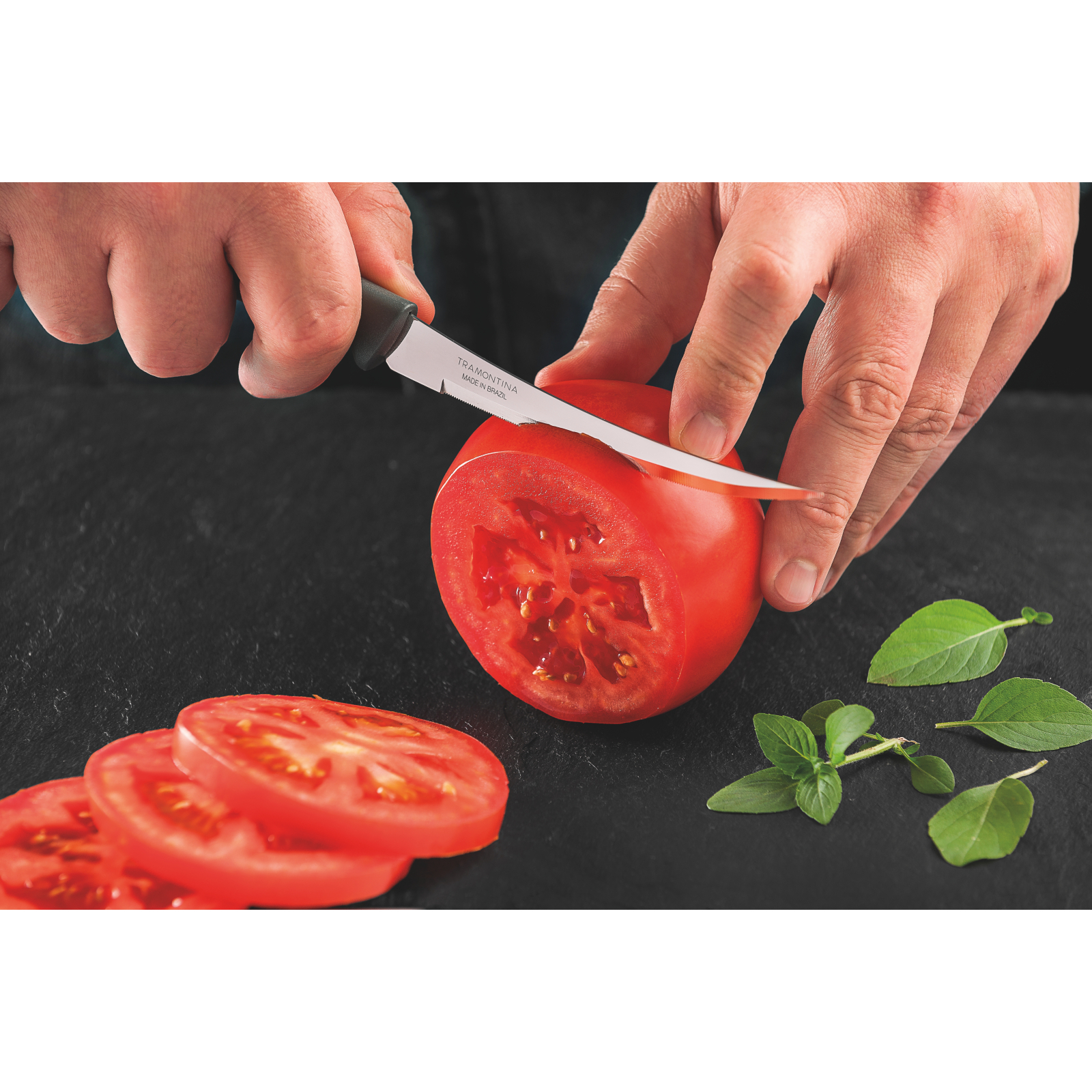 Кухонный нож Tramontina Plenus Black Tomato 127мм (23428/105) изображение 4