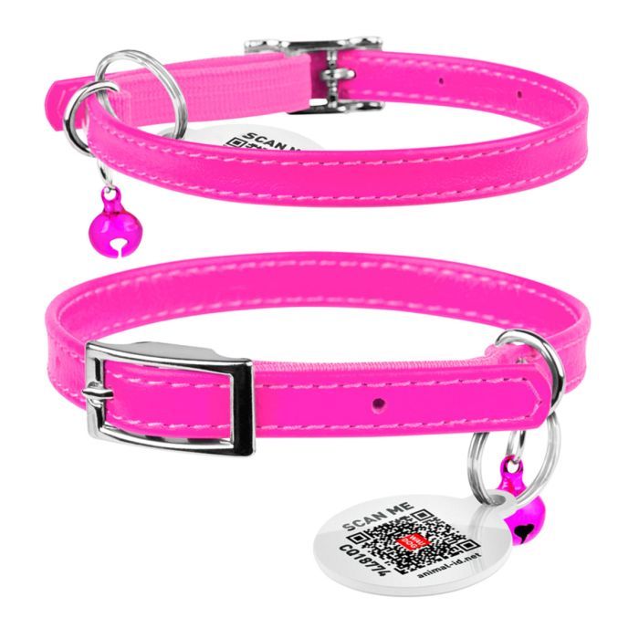 Ошейник для животных WAUDOG Glamour с QR паспортом Д 17-20 см красный (32753) изображение 4