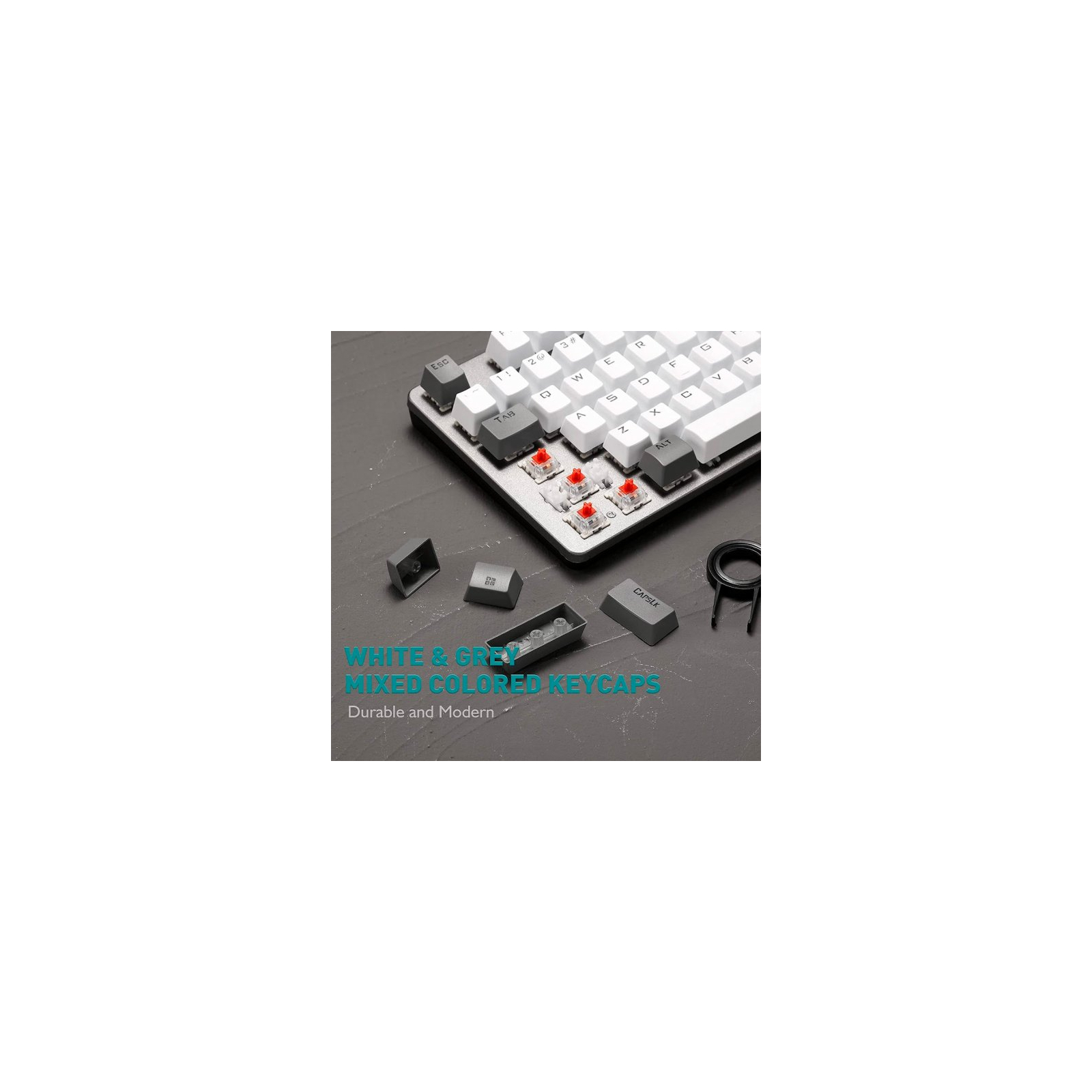 Клавіатура Aula F3287 Keycap KRGD Blue USB UA Grey/White (6948391240954) зображення 10