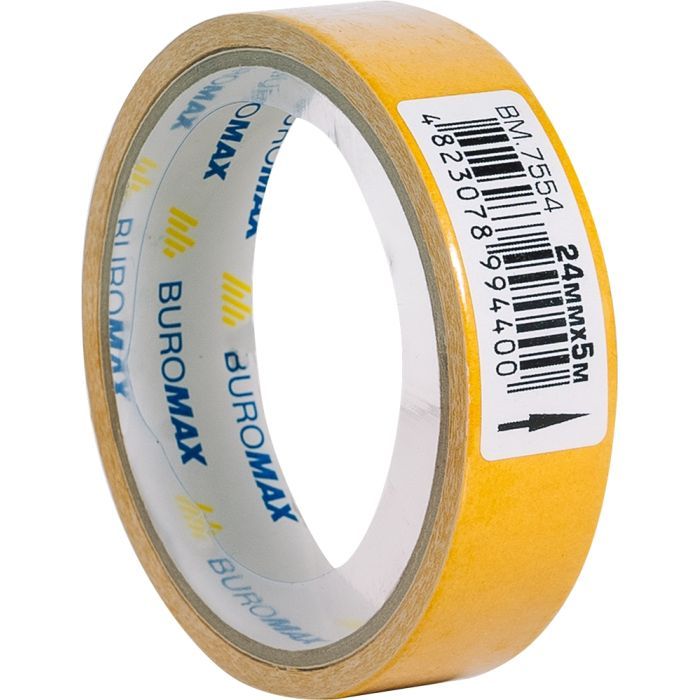 Скотч Buromax двосторонній на тканинній основі 24 мм х 5 м (BM.7554) зображення 2