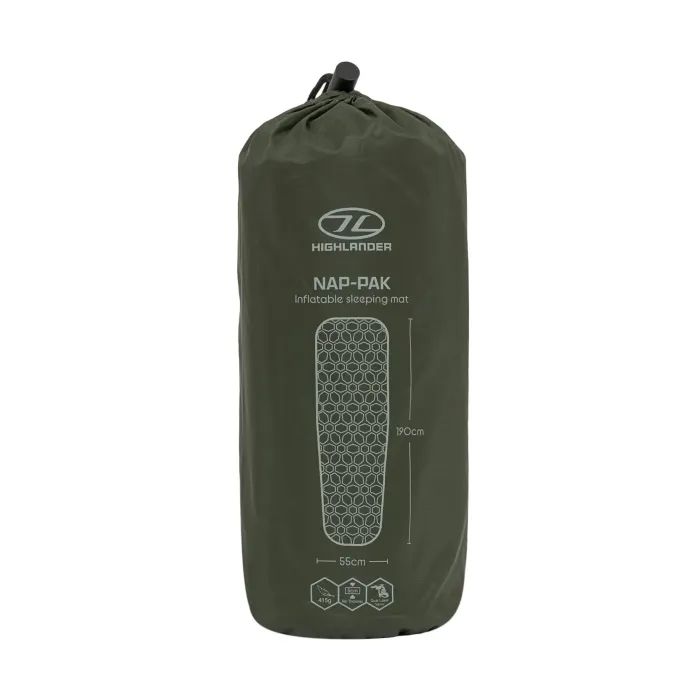 Туристичний килимок Highlander Nap-Pak Inflatable Sleeping Mat 5 cm Olive AIR071 (929796) зображення 4
