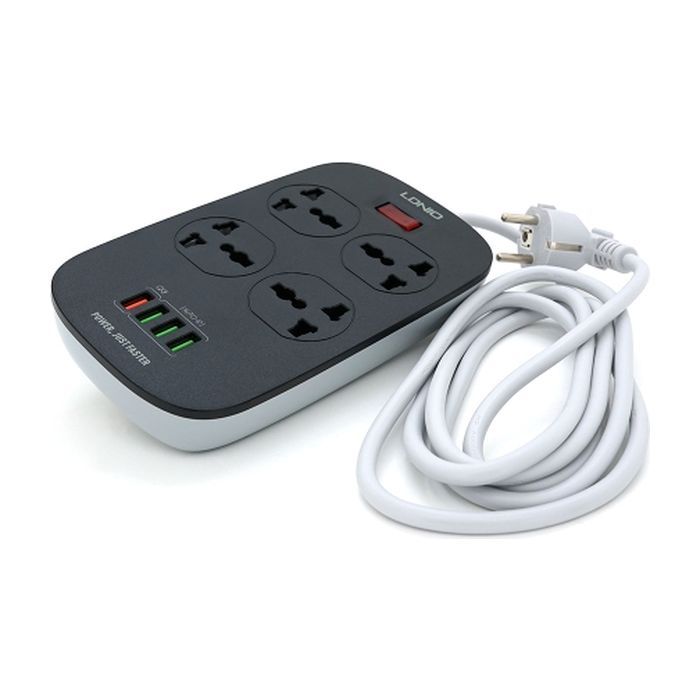 Мережевий фільтр живлення LDNIO SC4407, 3 роз+4USB (SC4407)