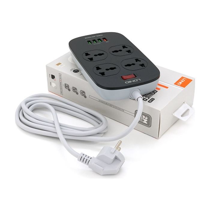 Мережевий фільтр живлення LDNIO SC4407, 3 роз+4USB (SC4407) зображення 2