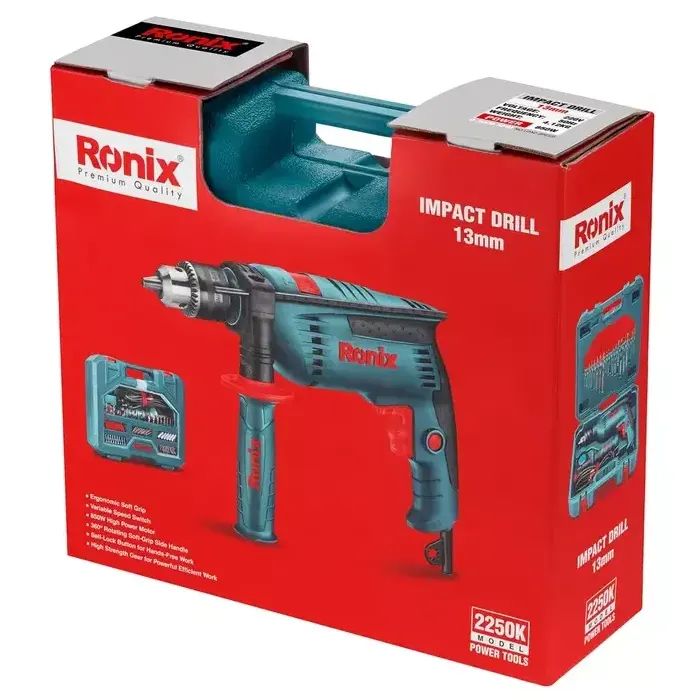 Дрель Ronix ударный 850Вт, набор (2250K) изображение 9