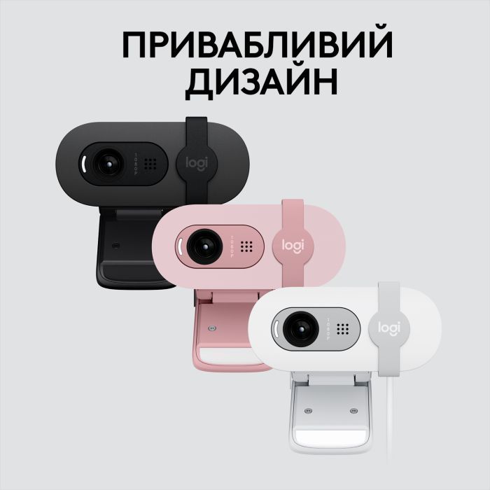Веб-камера Logitech Brio 100 Full HD Graphite (960-001585) изображение 8