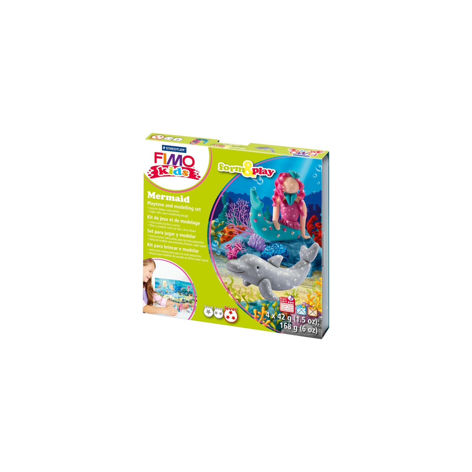 Набор для творчества Fimo Kids Русалка 4 цвета х 42 г (4007817806258)