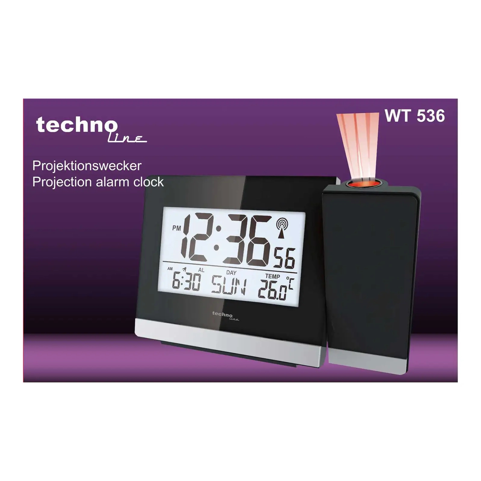 Настольные часы Technoline WT536 проекционный Black (DAS301196) изображение 5