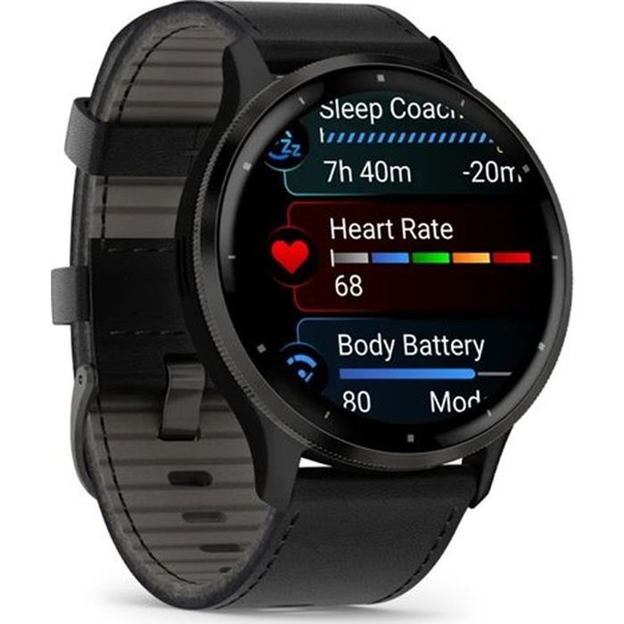 Смарт-часы Garmin Venu 3, Black + Slate, Leather, GPS (010-02784-52) изображение 3