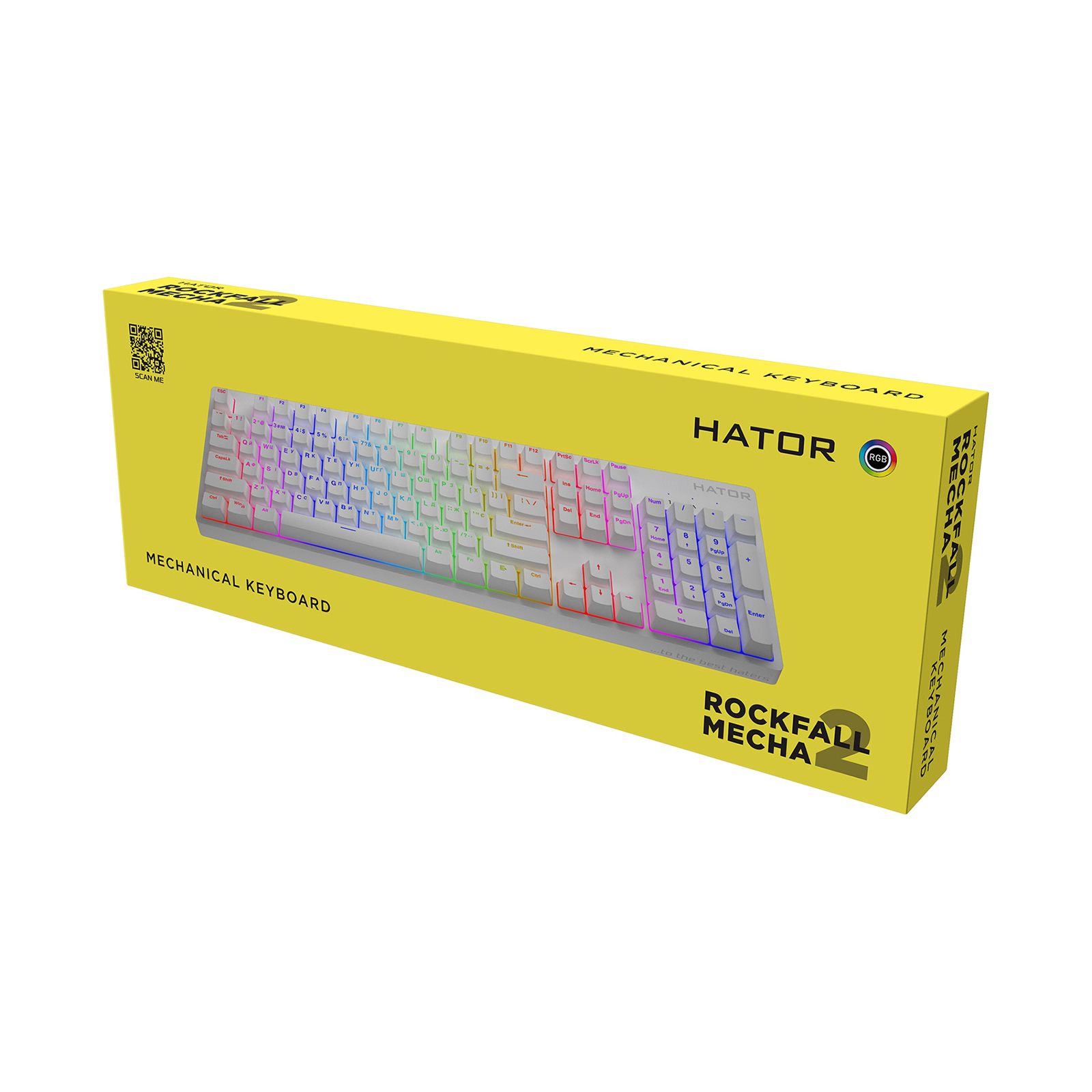 Клавіатура Hator Rockfall 2 Mecha Orange USB White (HTK-711) зображення 6