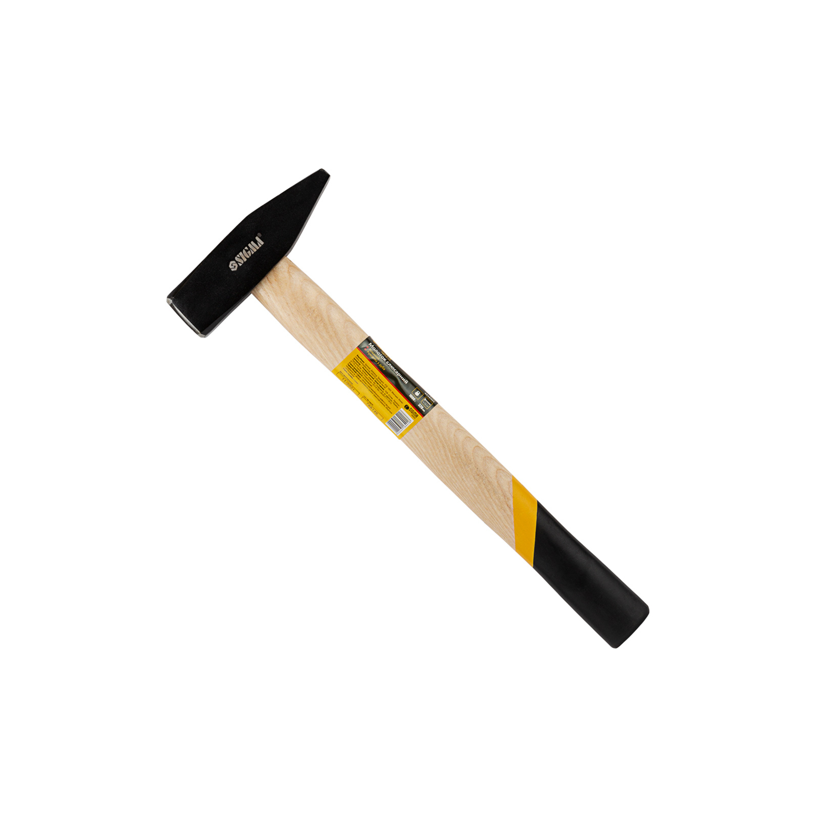 Молоток Sigma 1000г слюсарна дерев'яна ручка (дуб) (4316401)