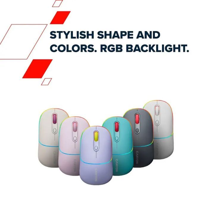 Мышка Canyon MW-22 Dual Band RGB Wireless Pearl Rose (CNS-CMSW22PR) изображение 11