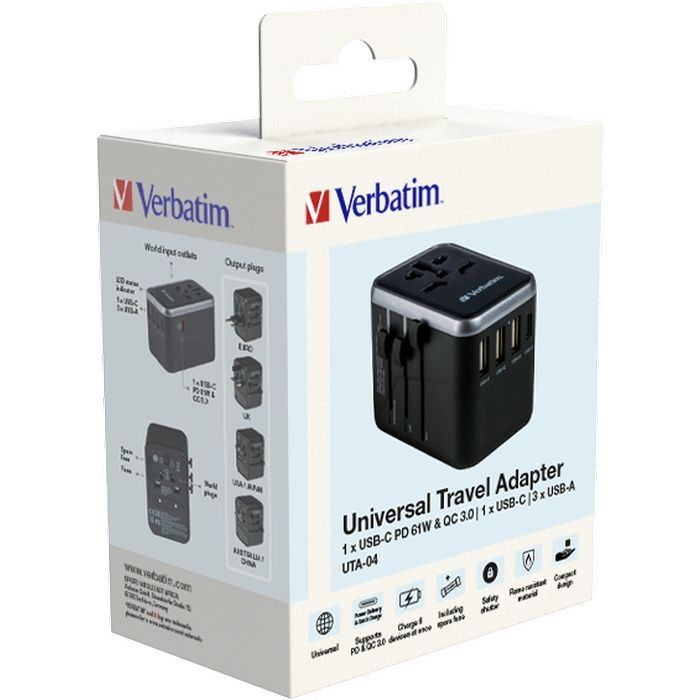 Зарядний пристрій Verbatim UTA-04 PD61W (3xUSB-A/2xUSB-C) (49546) зображення 11