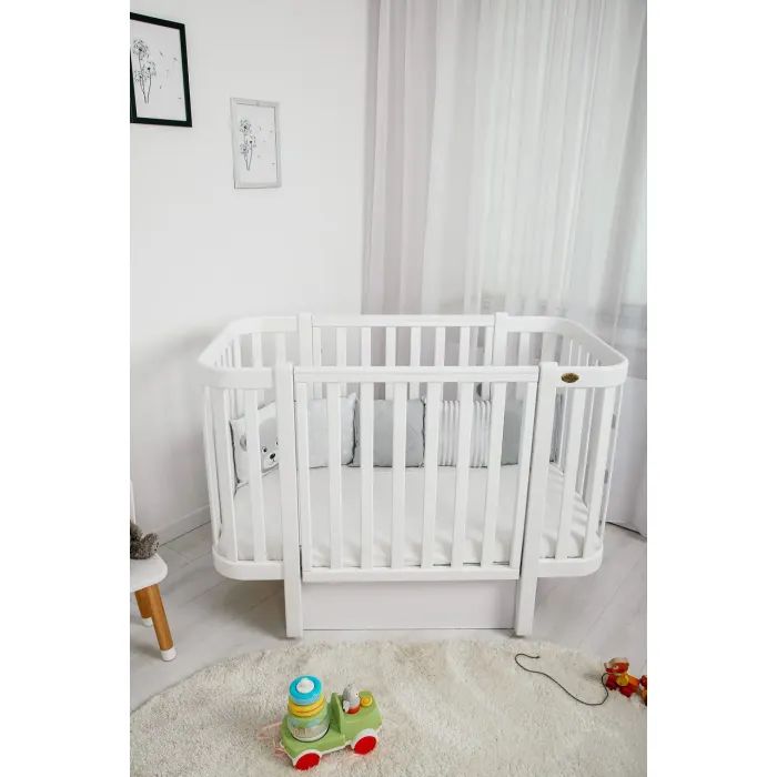 Кроватка Angelo Magic белая (бело-серая) 120х60 (12001) изображение 6