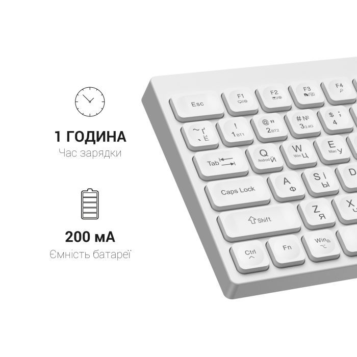 Клавиатура OfficePro SK985B Wireless/Bluetooth Black (SK985B) изображение 11