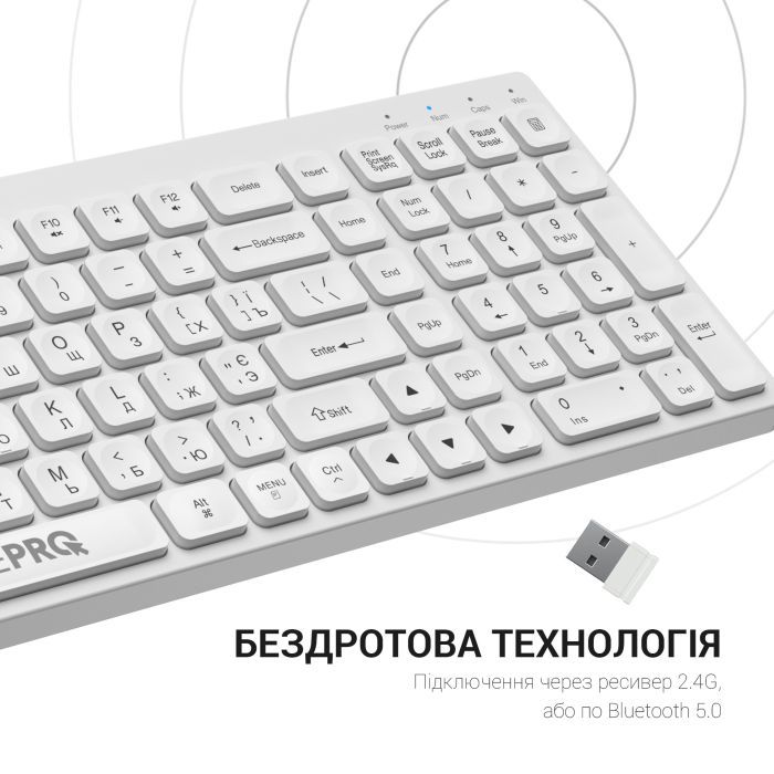 Клавиатура OfficePro SK985B Wireless/Bluetooth Black (SK985B) изображение 9