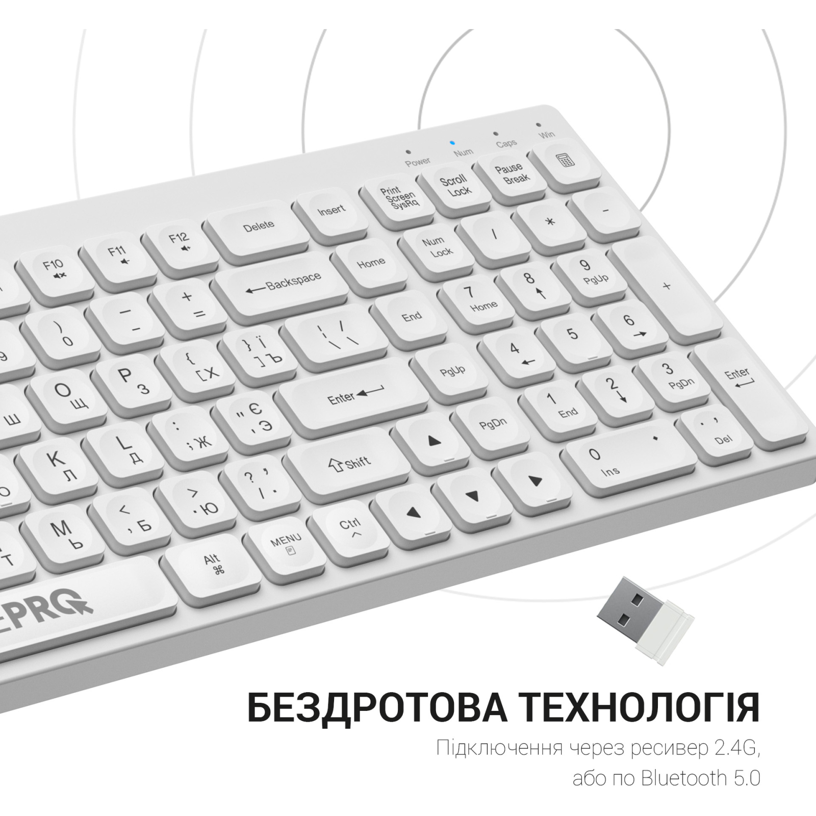 Клавіатура OfficePro SK985B Wireless/Bluetooth Black (SK985B) зображення 9
