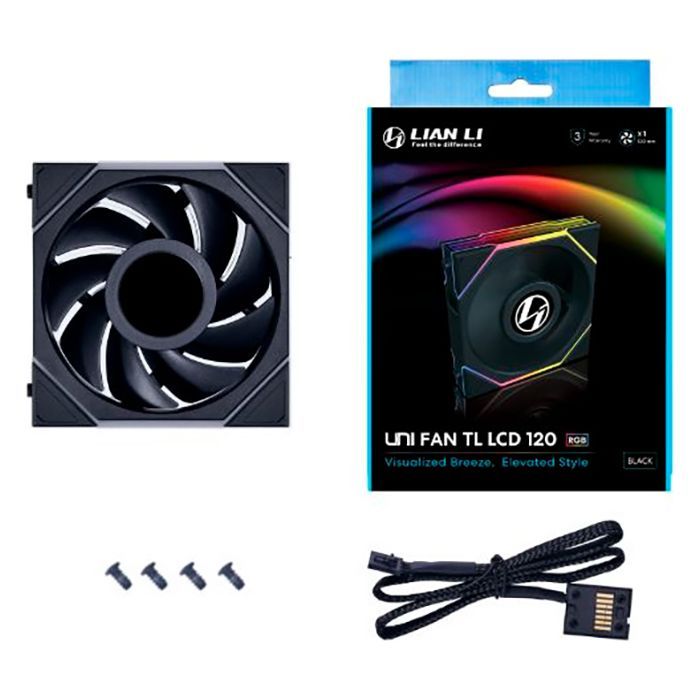 Кулер до корпусу Lian Li TL LCD 120-1, Black Cooler (G99.12TLLCD1B.00) зображення 6