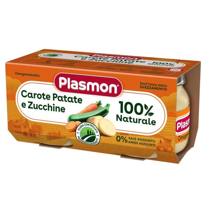 Детское пюре Plasmon Морковь, картофель, цуккини 80 гх2 шт (1136110)
