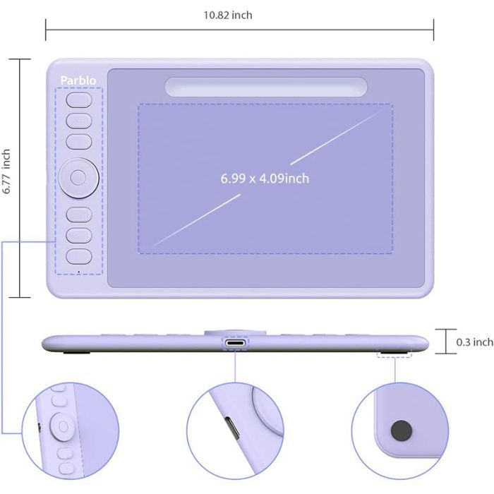 Графічний планшет Parblo Intangbo S Violet (INTANGBOSP) зображення 4