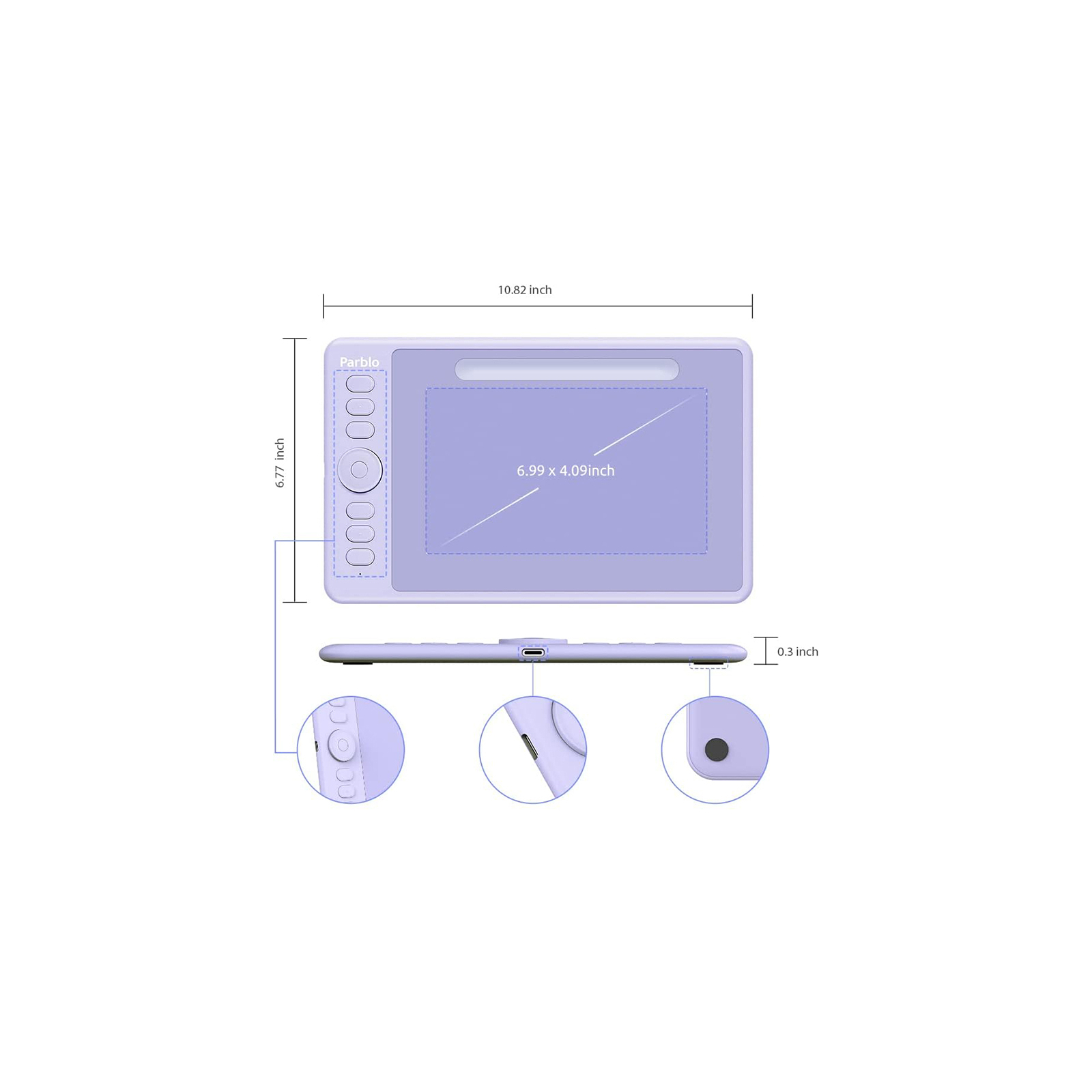Графічний планшет Parblo Intangbo S Violet (INTANGBOSP) зображення 4