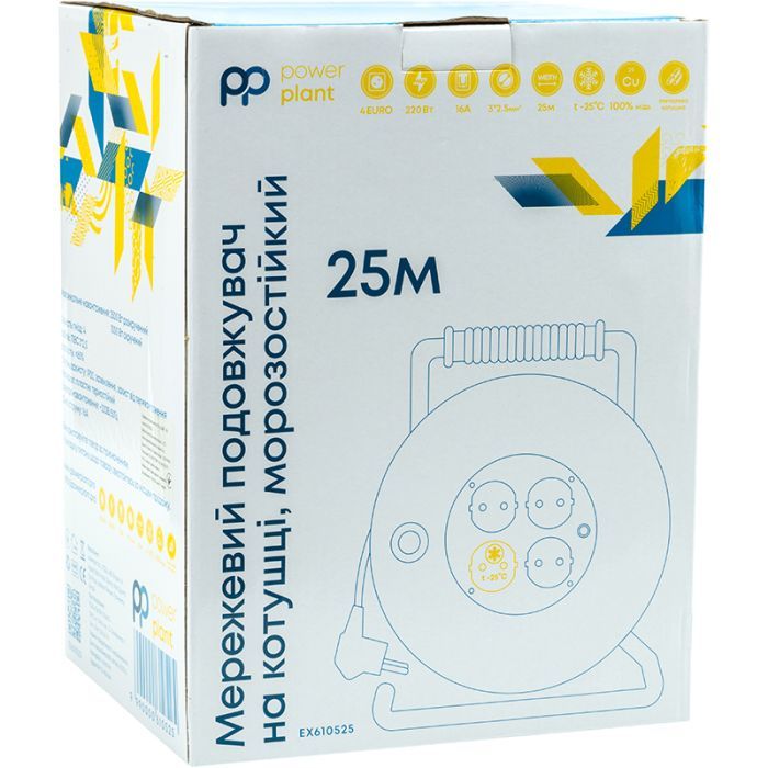 Мережевий подовжувач PowerPlant JY-20022/25, 25м (EX610525) зображення 2