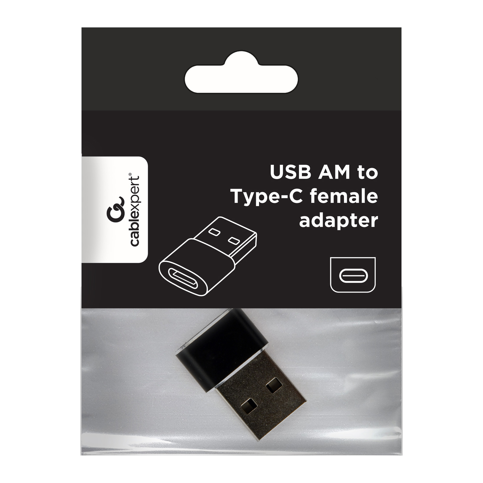 Переходник USB-A Male to USB-C Female USB2.0 Cablexpert (A-USB2-AMCF-02) изображение 3