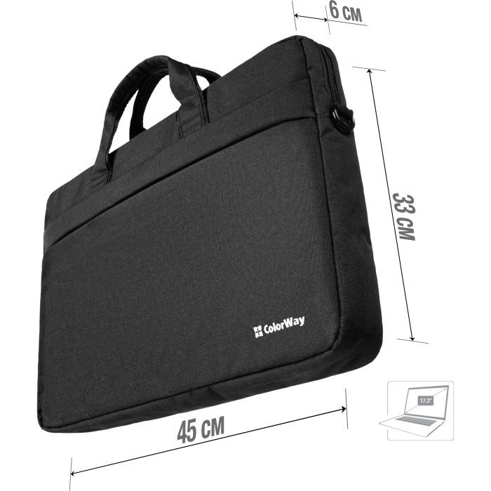 Сумка для ноутбука ColorWay 17.3" Modern Black (CW-LBM173-BK) изображение 5