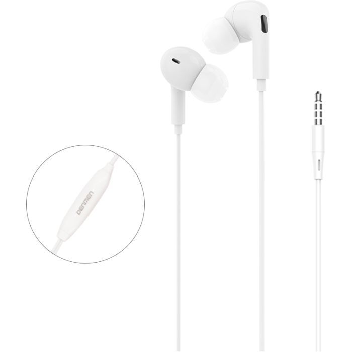 Наушники Denmen HF DR06 3.5mm 1.2 м White (DE-DR06-WH) изображение 3