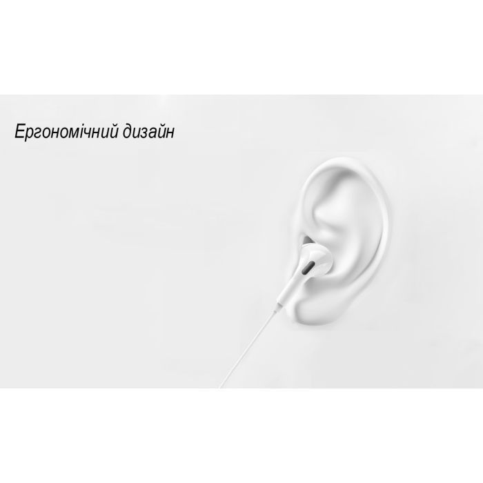Наушники Denmen HF DR06 3.5mm 1.2 м White (DE-DR06-WH) изображение 5